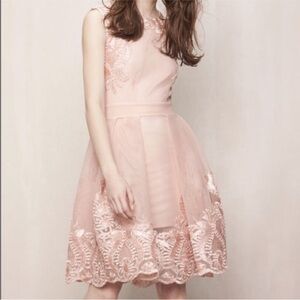 Maje ‘The Reason’ ribbon lace dress, size 2, blush